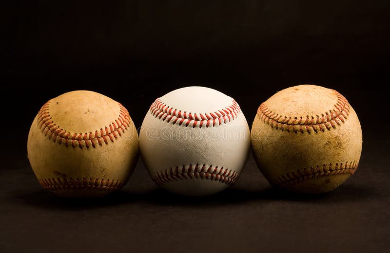 Three Baseballs stock image. Image of baseball, round 33174957