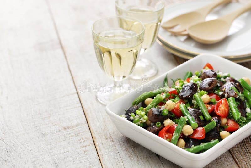 Three bean salad stock images