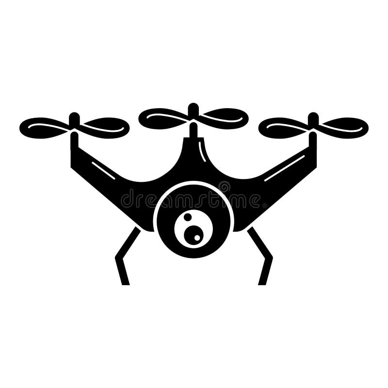 Three blades drone icon, simple style vector illustration
