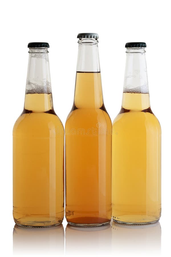 Three Brown Glass Beer Bottles Stock Photo Image of cool, liquid