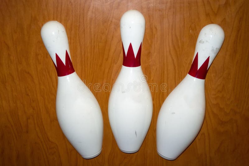 Three Decorative Wooden Bowling Pins Stock Photo Image of decoration