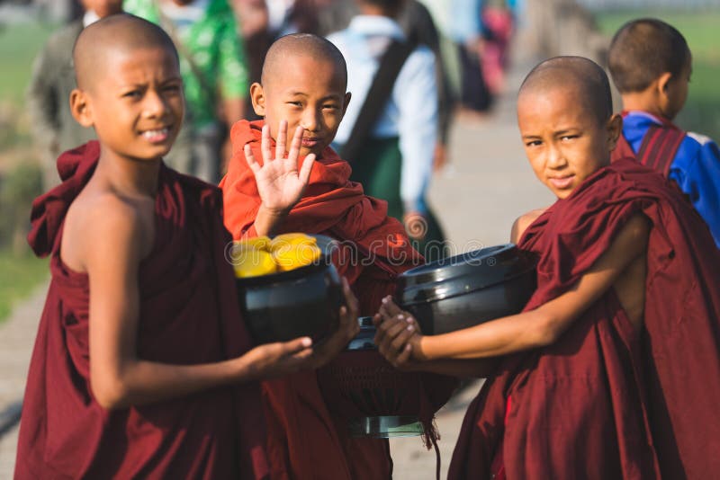 Three Boys Buddhist monks royalty free stock image Three Boys Buddhist monks royalty free stock image