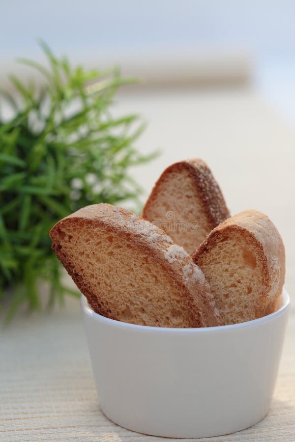 Three brown biscuits