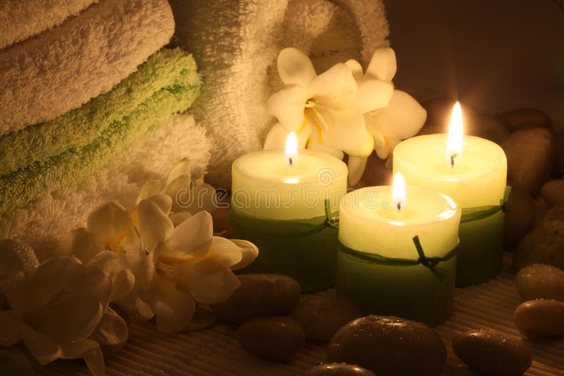 Spa candles stock image. Image of beauty, candid, hygiene 17348221