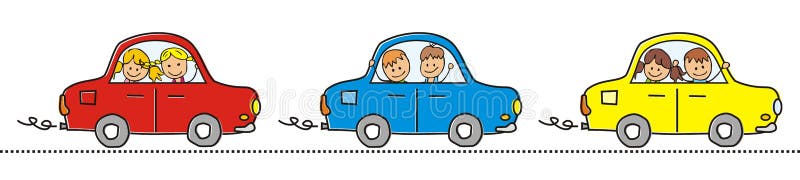 Three cars and children stock vector. Illustration of diffe - 80825533