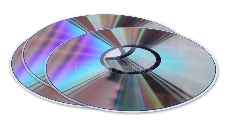 Three CD / DVD disks isolated on White