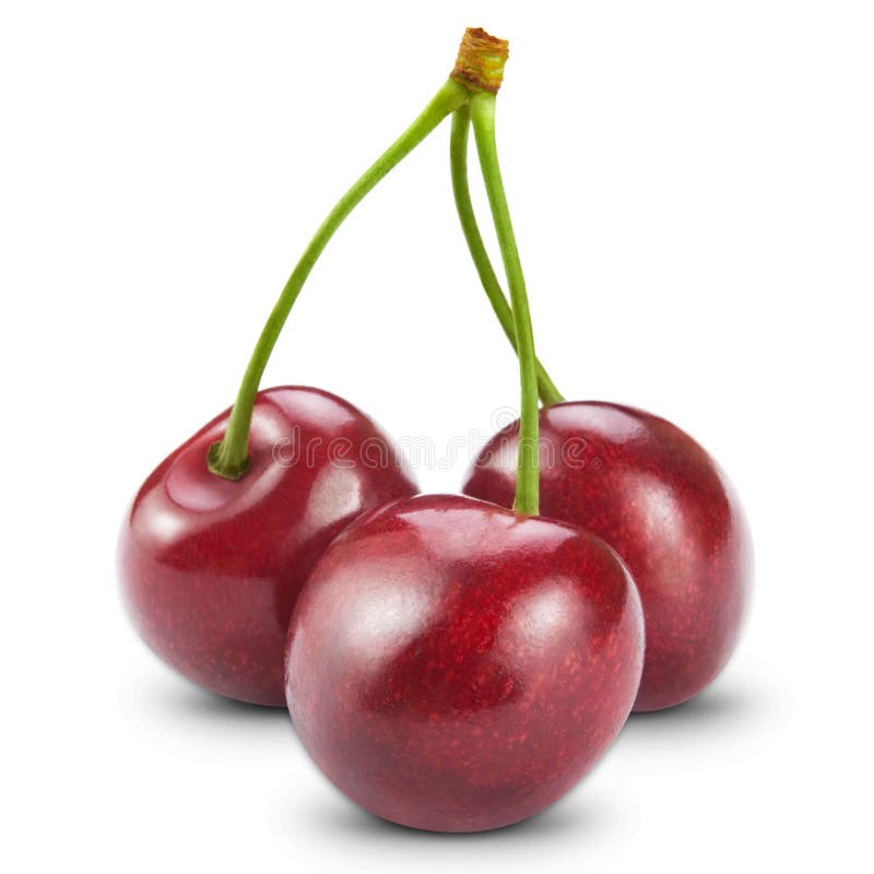 Three cherries royalty free stock photos