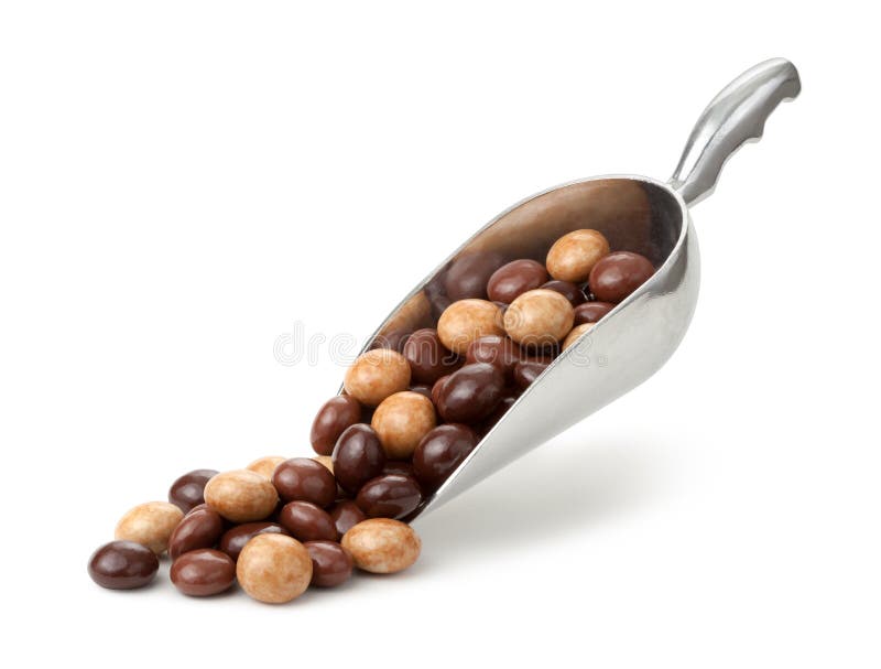 Three Chocolate Toffee Scoop Isolated with clipping path