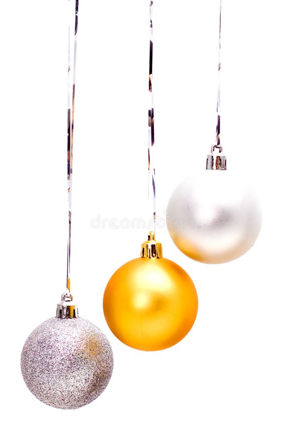 Three christmas balls stock photos