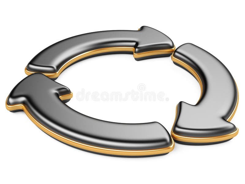 Three circular arrows stock illustration