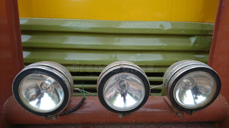 Classic car lights stock image. Image of polished, reflecting - 10422007