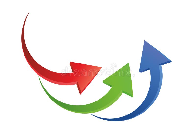 Three colored arrows stock illustration Three colored arrows stock illustration