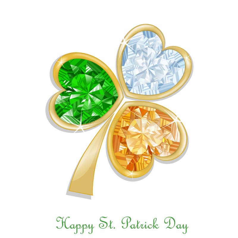 Three colored clover diamond for St. Patrick`s day vector illustration Three colored clover diamond for St. Patrick`s day vector illustration