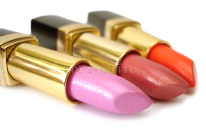 Three colored lipsticks