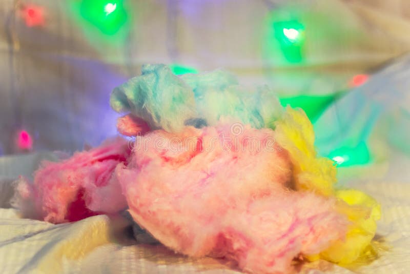 Cotton Candy in Plastic Bucket Closeup Stock Image Image of sugar