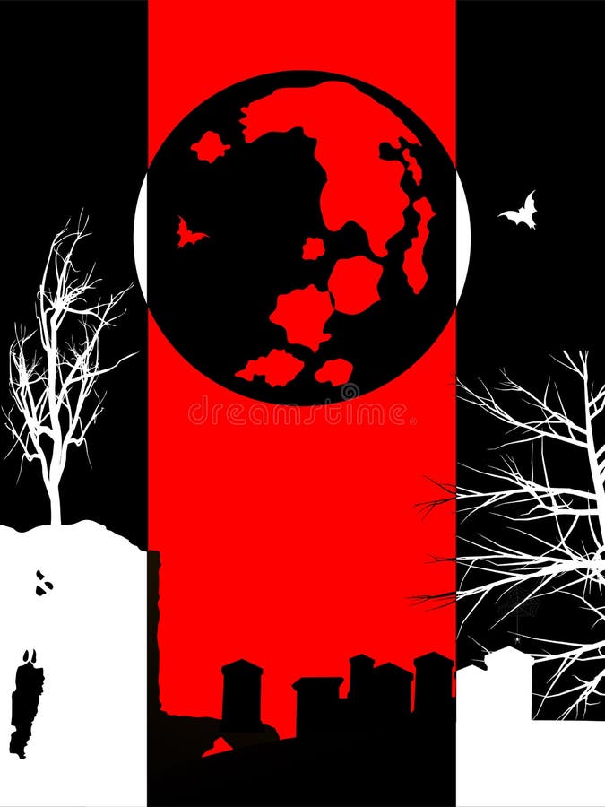 Three colours Halloween silhouette background royalty free illustration Three colours Halloween silhouette background royalty free illustration