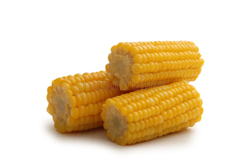 Three corn cobs. 