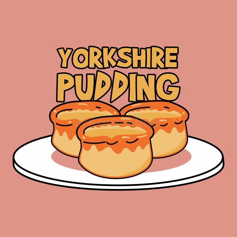 Three Cute Fresh Yorkshire Pudding Stock Illustration Illustration of