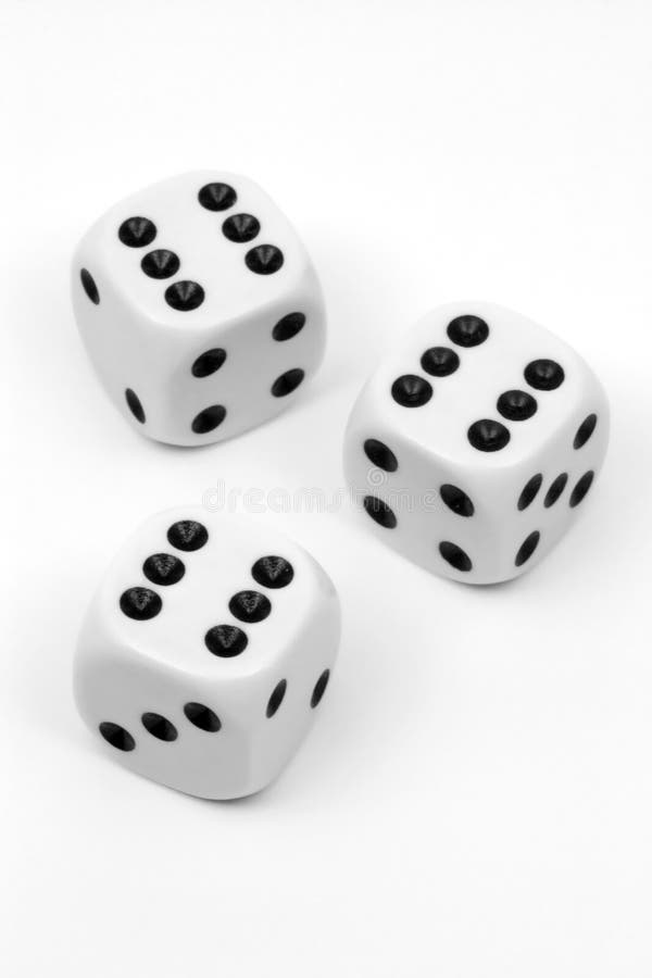 Three dices on white