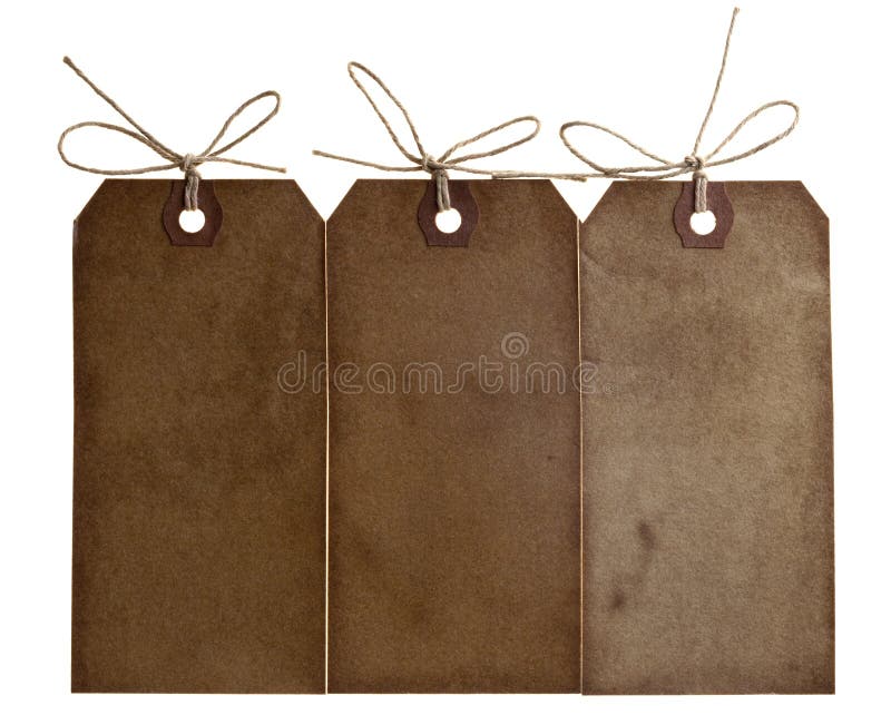 Three different grunge paper tags