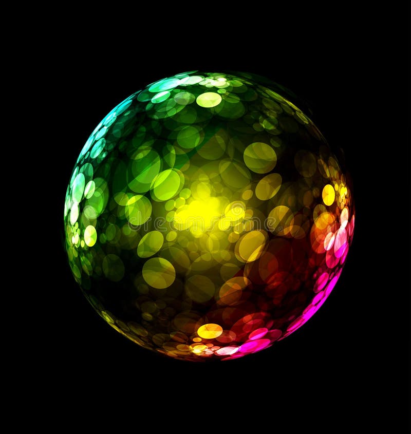 Three-dimensional colorful sphere design royalty free illustration