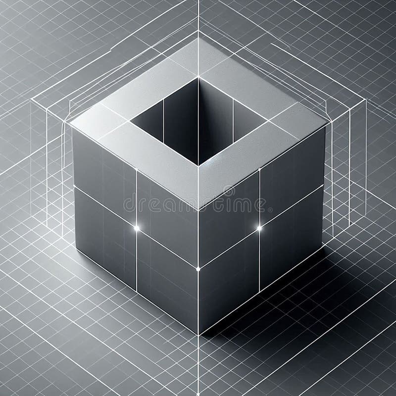 Three Dimensional Grey Cube Centered Within A Three Axis Graphing Space Three Dimensional Grey Cube Centered Within A Three Axis Graphing Space
