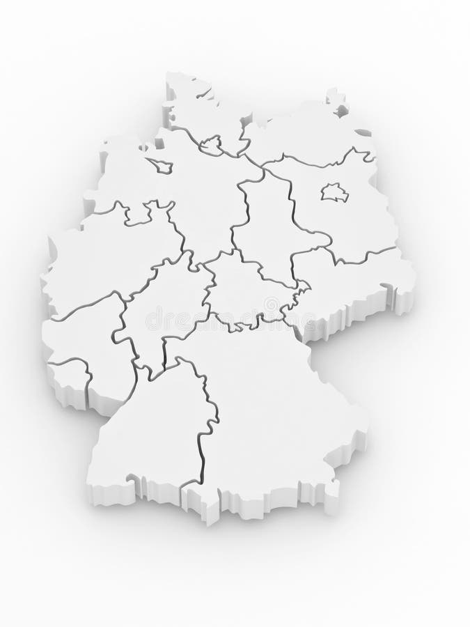 Three-dimensional Map of Germany. 3d Stock Illustration - Illustration