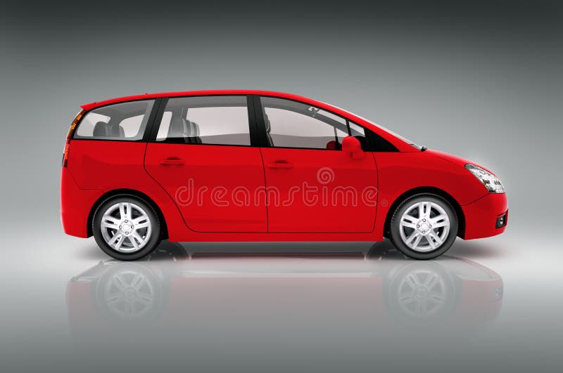 Three Dimensional Red Family Car royalty free stock photos