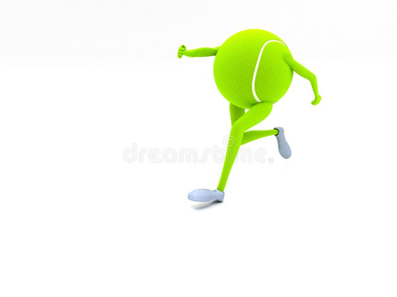 Three Dimensional Running Tennis Ball Stock Illustration Illustration