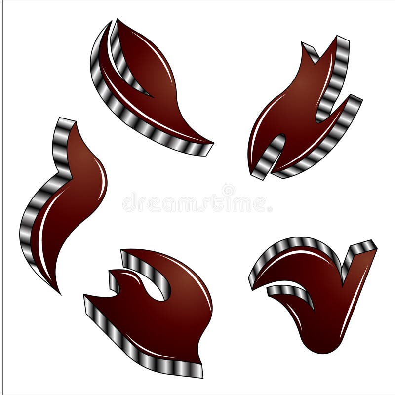 Three-dimensional Shapes on a White Background. Stock Illustration