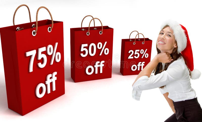 Three dimensional shopping bags stock images