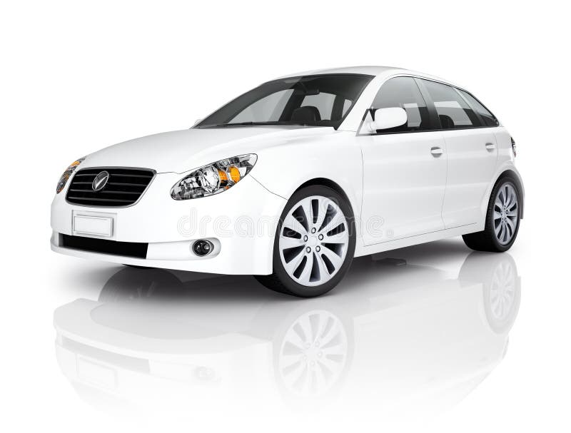 Three Dimensional White Luxury Vehicle royalty free stock photo