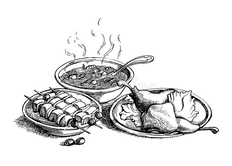 Котлета рисунок карандашом