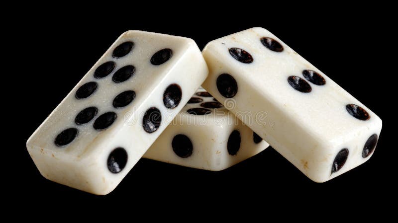 Three domino tiles falling on transparent background royalty free stock photography