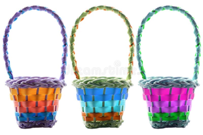 Three Easter baskets stock photo. Image of colors, objects 38464636