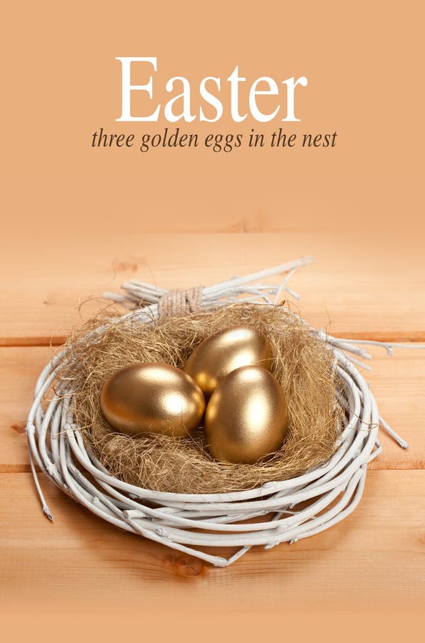 Three Easter eggs in the nest