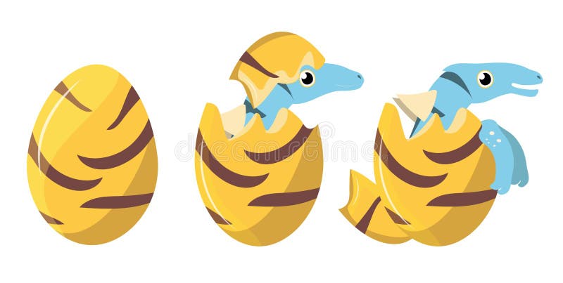 Three eggs with a climbing dinosaur royalty free illustration