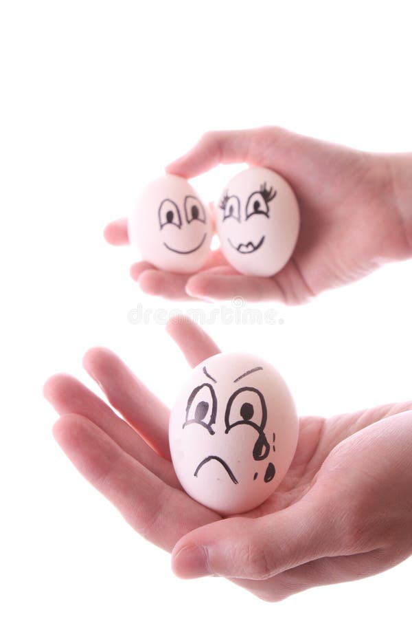 Three eggs in hands