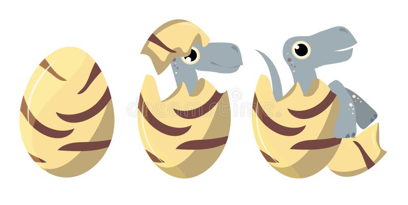 Three eggs with a climbing dinosaur royalty free illustration