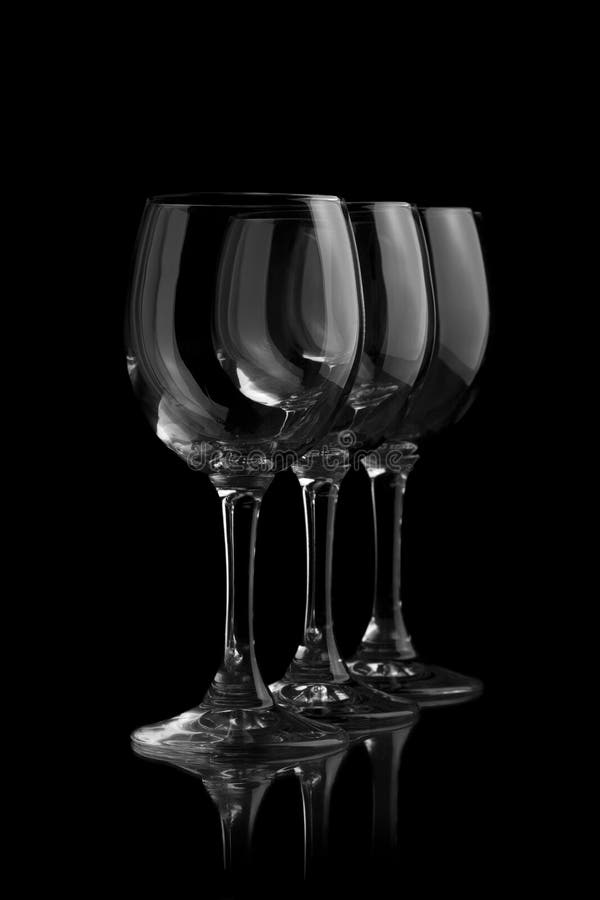 Elegant Red Wine Glass and a Wine Bottles Stock Image Image of three