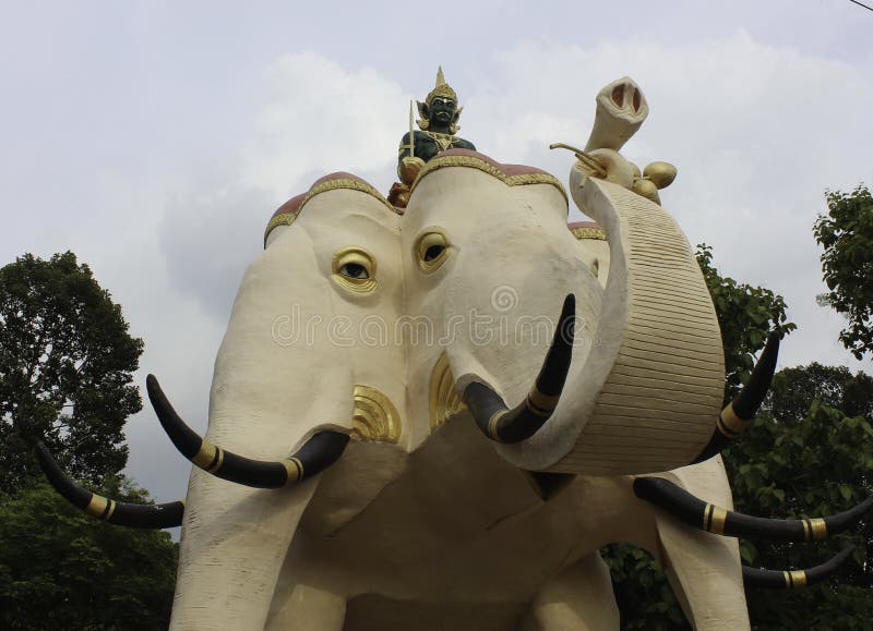 Three Elephant Head Statue stock image. Image of elephant 93036773