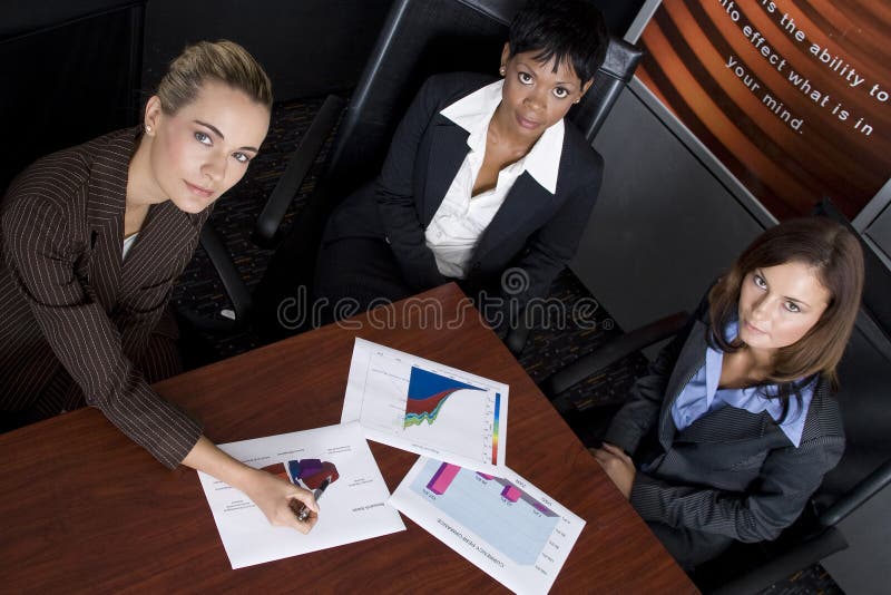 Three female business