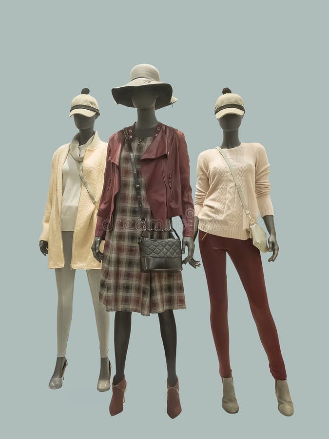 Three female mannequins stock image. Image of blouse - 81187277