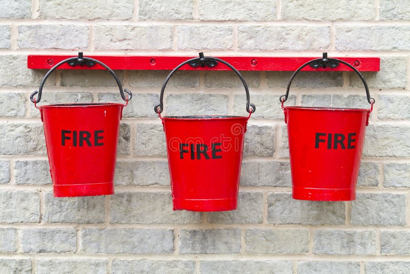 Three Fire Buckets royalty free stock photography