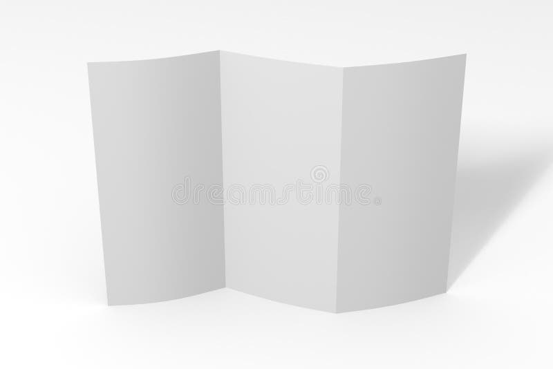 Three Fold Trifold Square Brochure Mock Up Isolated on Soft Stock