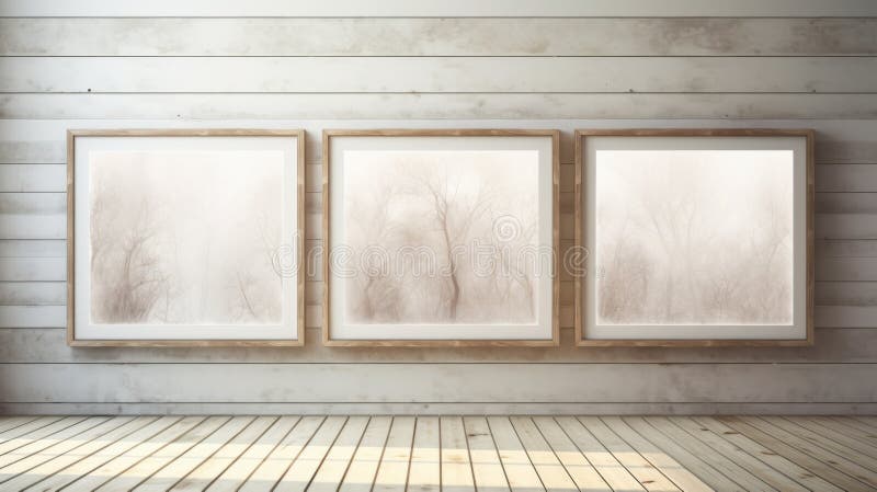 Contemporary Framed Photo Of Trees With Translucent Layers royalty free illustration