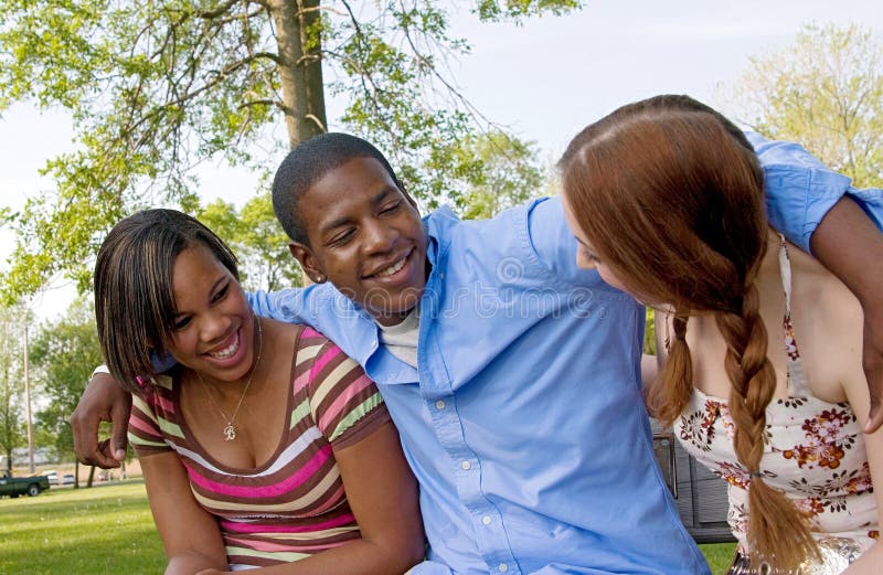 Three friends in the park