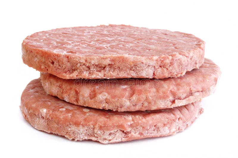 Three Frozen Hamburger Patties Stock Image Image 13317081