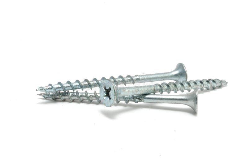 Three Galvanized Deck Screws