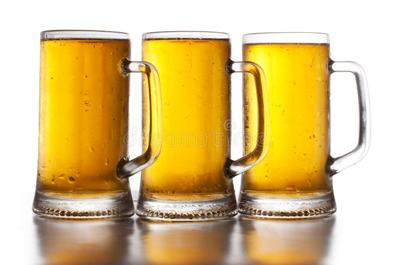 Three glass of beer